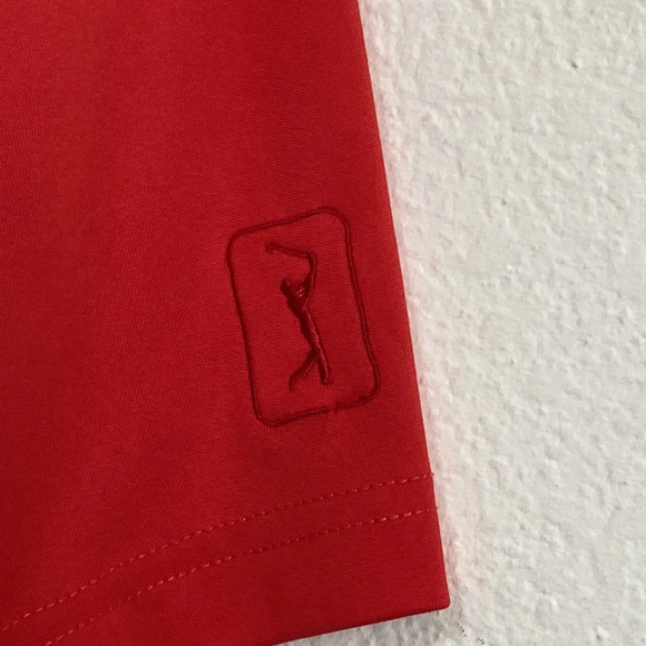 PGA Tour Men's Red Blue Preppy Pro Series Athletic Fit Golf Polo Shirt Size XL - Picture 5 of 7